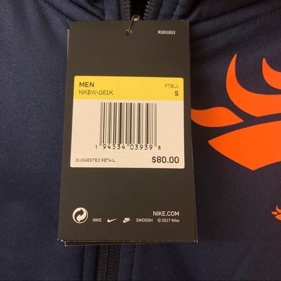 Mens Nike NFL Broncos zippered hoodie with arm detail - Picture 4 of 7